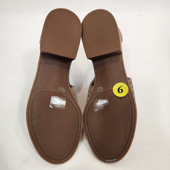 Lucky Brand NWOB Nacria Women's Perforated Leather Open Toe Block Heel Shoes 9 - Picture 6 of 7